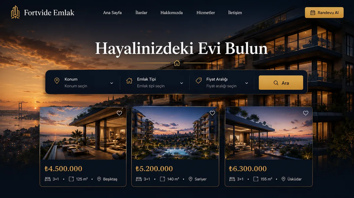 Emlak ofisi için web sitesi tasarımı