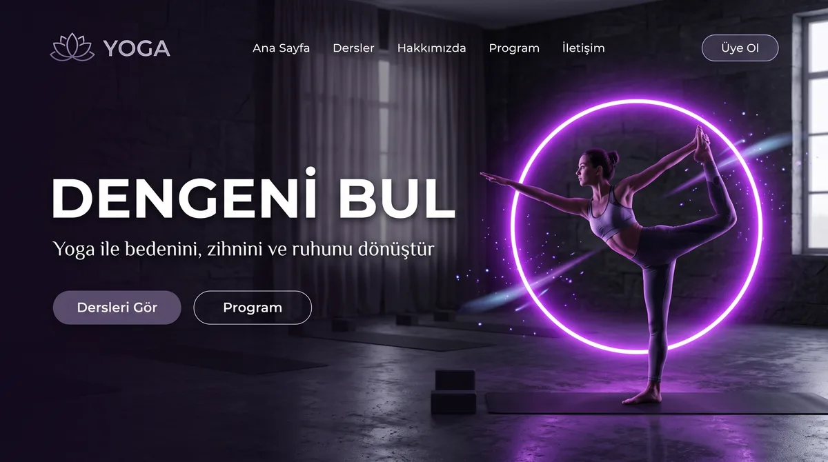 Yoga stüdyosu için web sitesi tasarımı